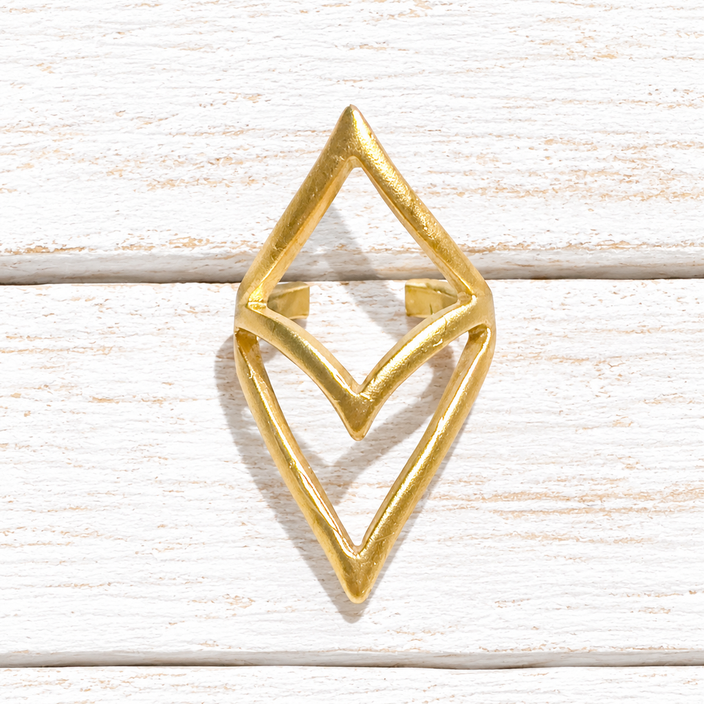 Anillo zamack dorado picos