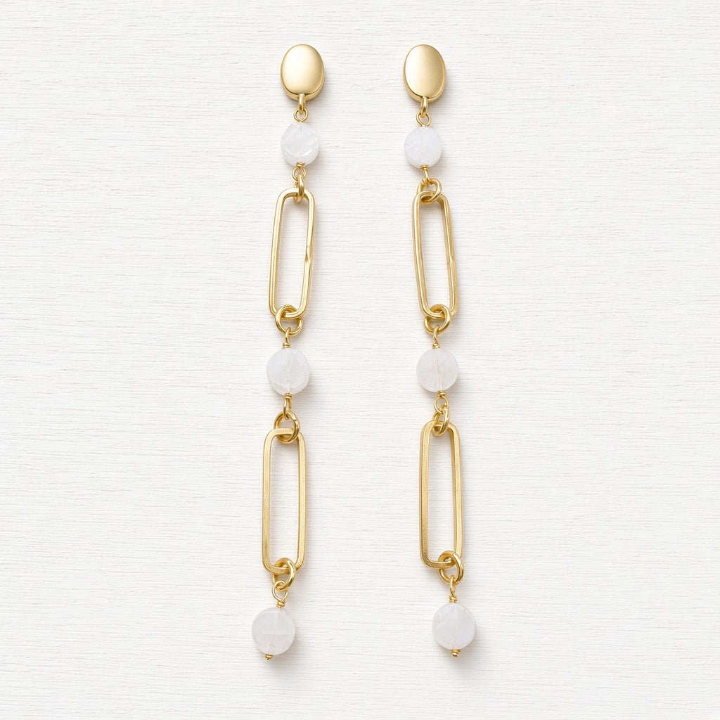 Pendientes eslabones piedra natural