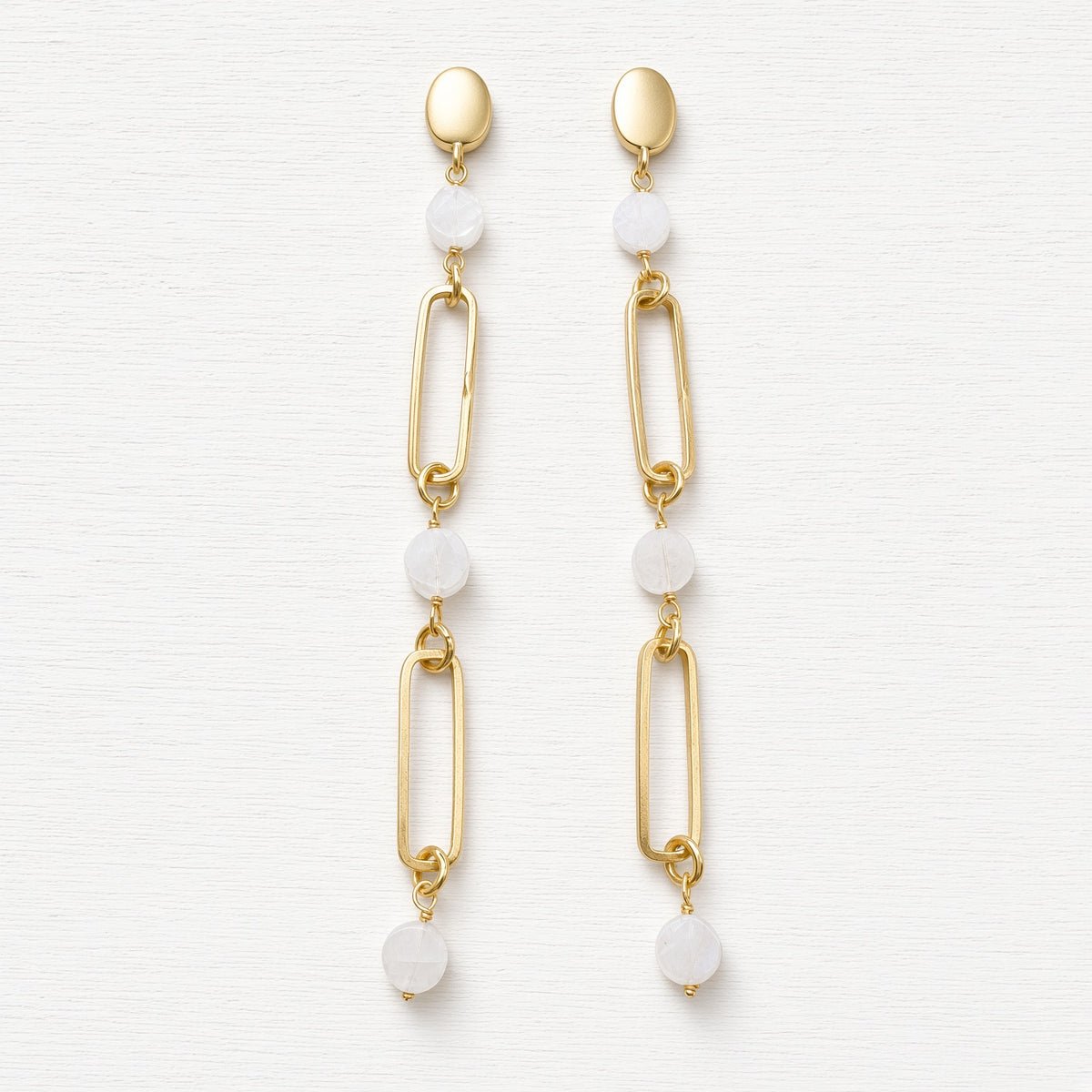 Pendientes eslabones piedra natural