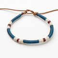 Pulsera cuero azul plomo