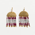 Pendientes medusa berenjena / gris