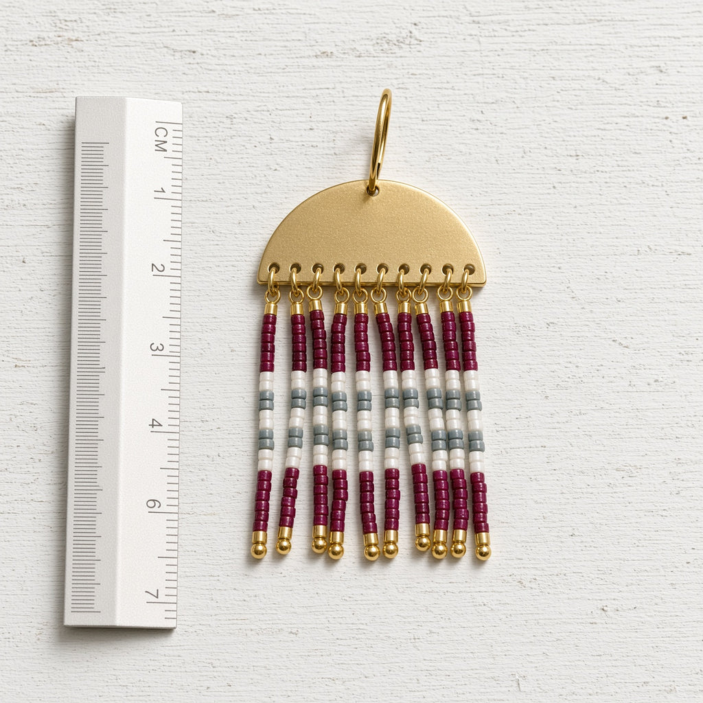 Pendientes medusa berenjena / gris