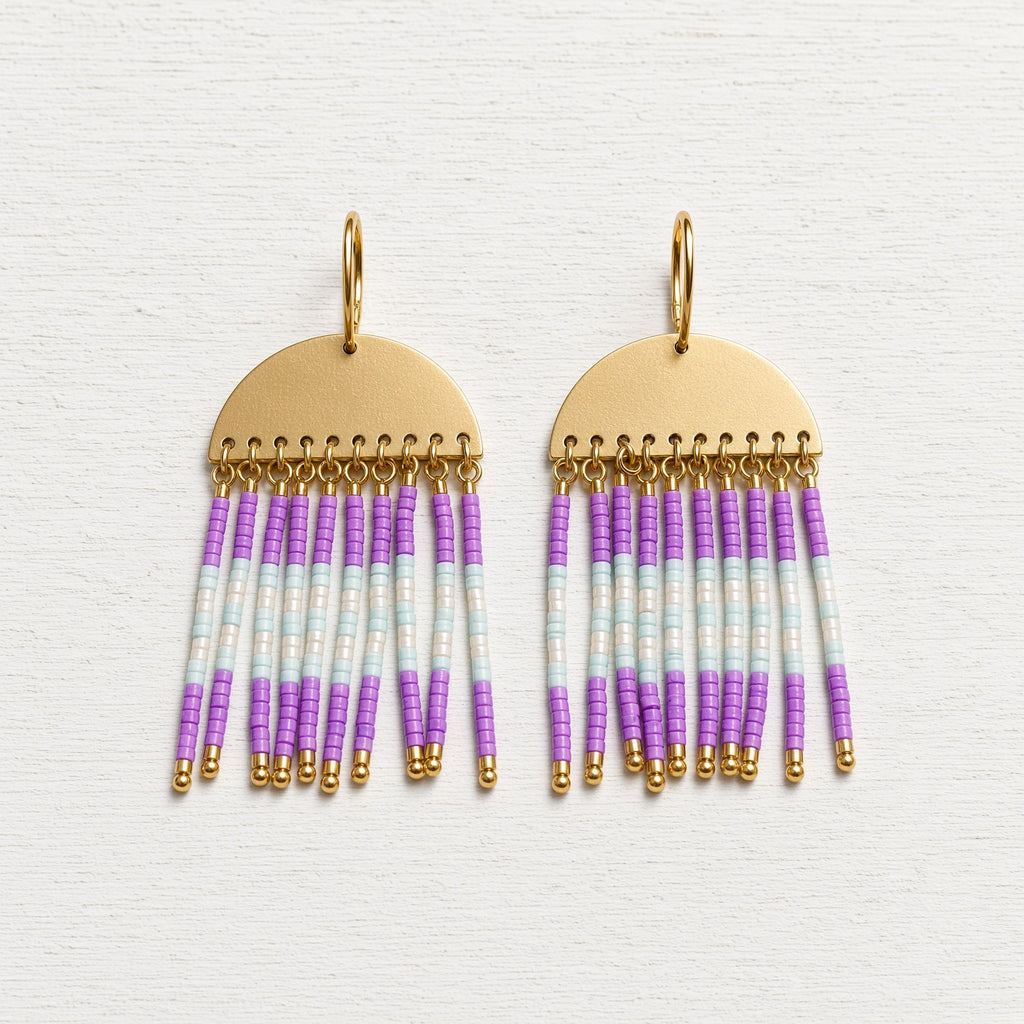 Pendientes medusa morado / agua