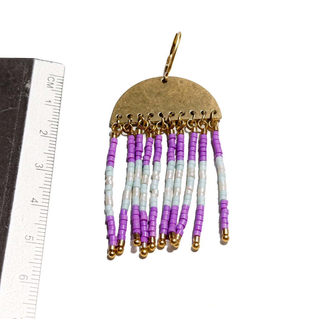Pendientes medusa morado / agua